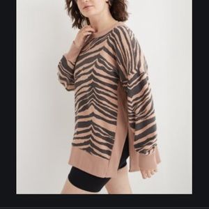 💕NWT AERIE GOOD VIBES ZEBRA SWEATSHIRT OATMEAL XS